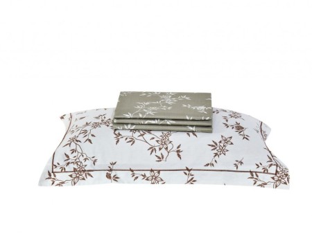 Комплект с летним одеялом cемейный из печатного сатина 160х220 см, 2138-2OSP
