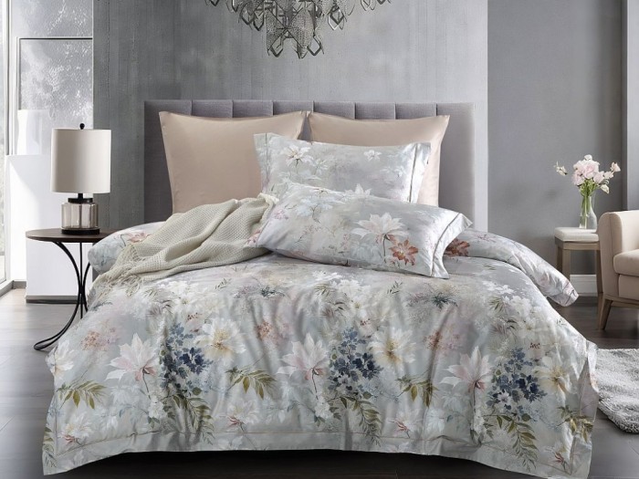 Комплект постельного белья Евро, египетский хлопок Premium 2318-6