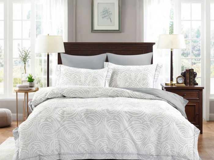 Комплект постельного белья Семейный, сатин с лазерной печатью 2377-7