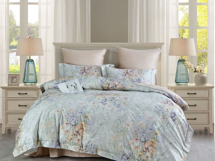 Комплект постельного белья 1,5-спальный, египетский хлопок Premium 2319-4S 