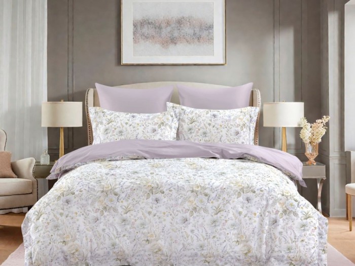 Комплект постельного белья Евро, сатин с лазерной печатью 2378-6