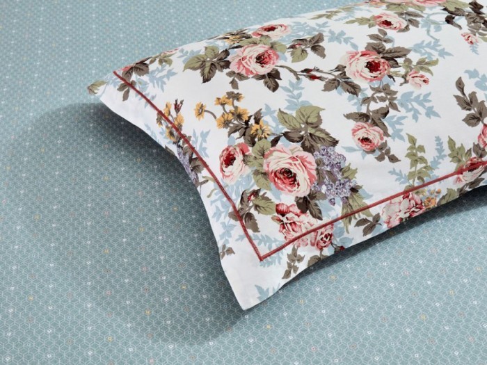 Комплект с летним одеялом евро из печатного сатина 200х220 см, 2141-OMP