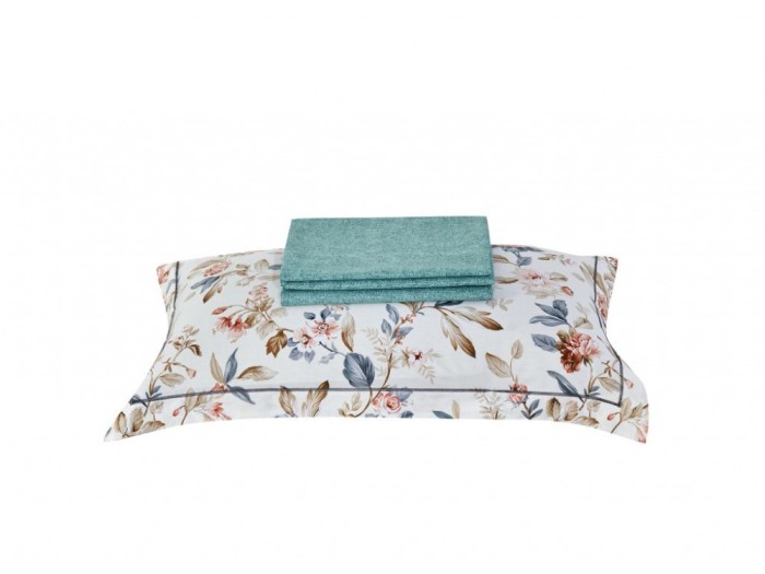 Комплект с летним одеялом полуторный из печатного сатина 160х220 см, 2142-OSPS