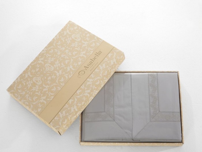 Комплект постельного белья Евро, египетский хлопок Premium с вышивкой 2388-6