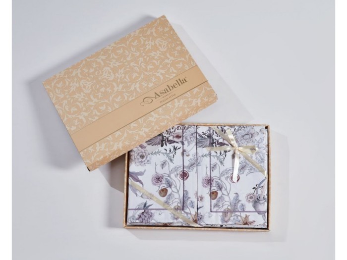 Постельное белье Asabella 2144-7 семейный египетский хлопок Premium