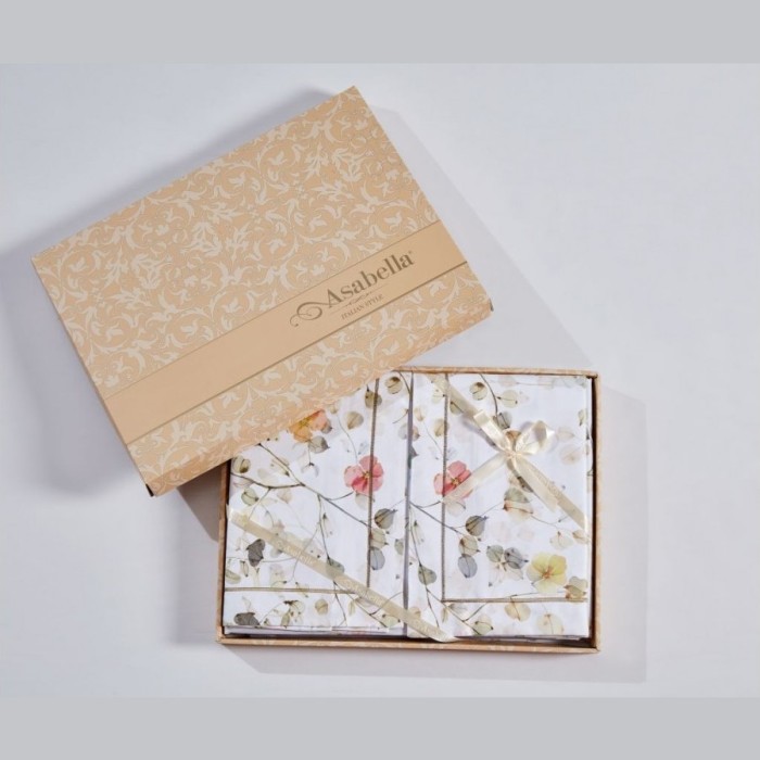 Комплект постельного белья Asabella 1,5-спальный, египетский хлопок Premium 2147-4S