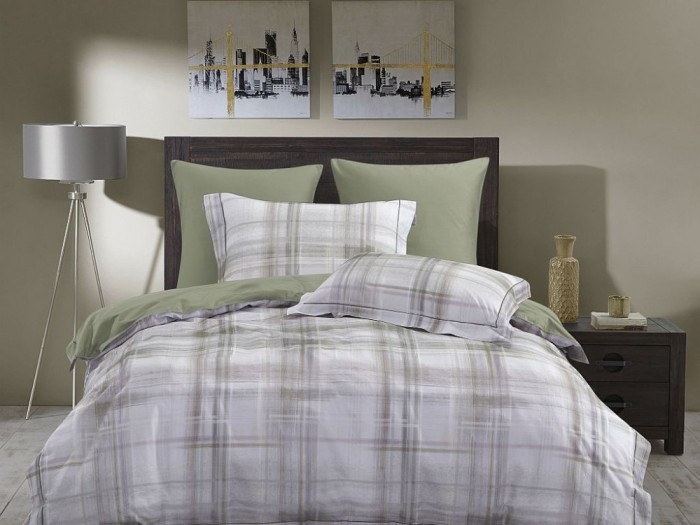 Комплект постельного белья Евро, сатин с лазерной печатью 2336-6