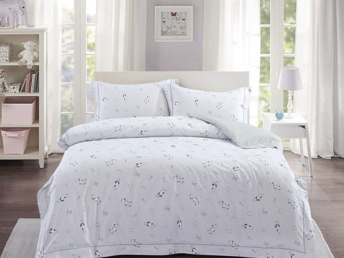 Комплект постельного белья 1,5-спальный, сатин с лазерной печатью 2359-4XS