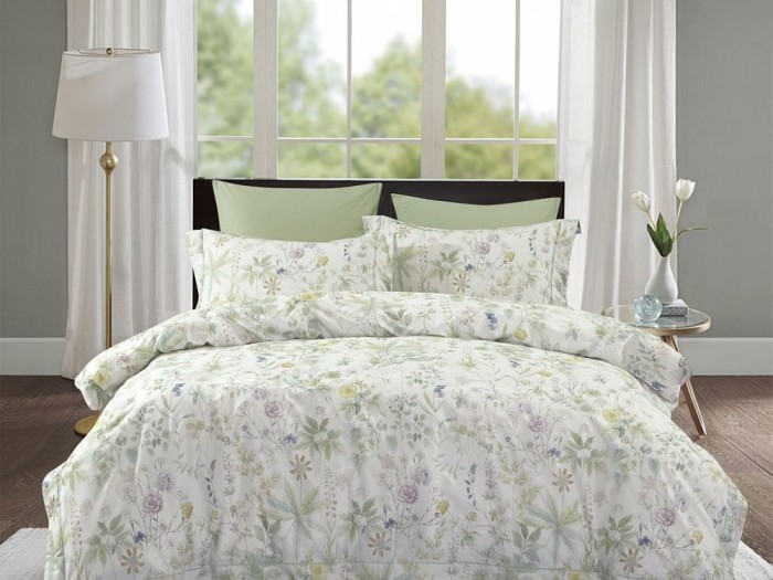 Комплект постельного белья Евро, сатин с лазерной печатью 2340-6