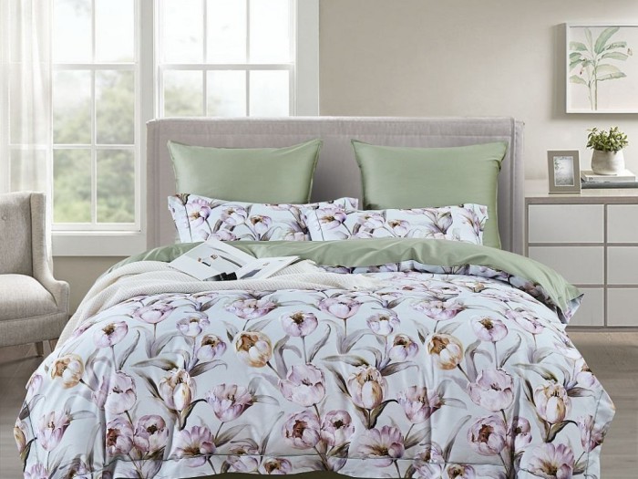 Комплект постельного белья 1,5-спальный, египетский хлопок Premium 2364-4S 