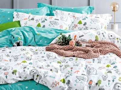 Постельное белье Asabella 1334-4S полуторное печатный сатин