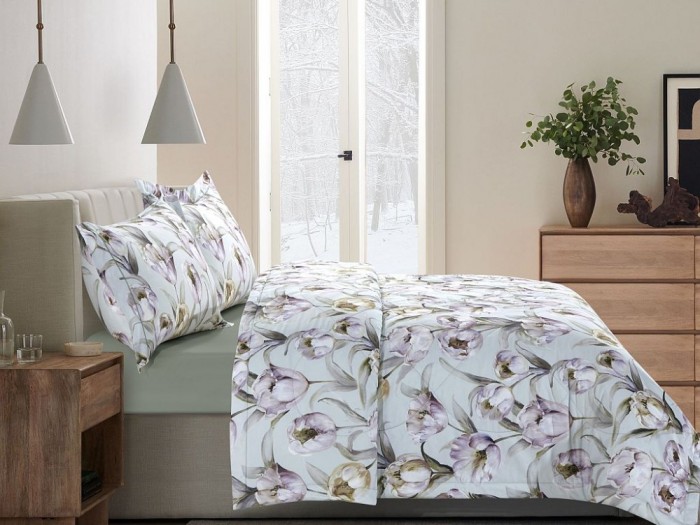 Комплект с 2-мя летними одеялами семейный из египетского хлопка Premium 160х220 см, 2364-2OSP