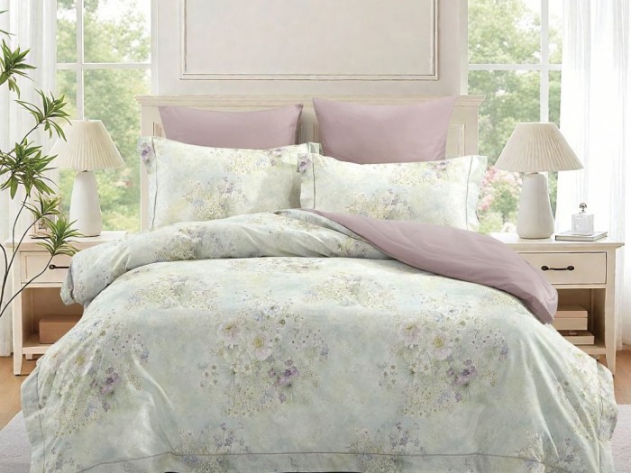 Комплект постельного белья 1,5-спальный, сатин с лазерной печатью 2344-4S