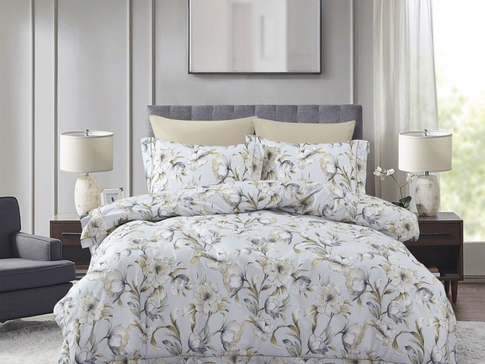 Комплект постельного белья Евро, сатин с лазерной печатью 2345-6 