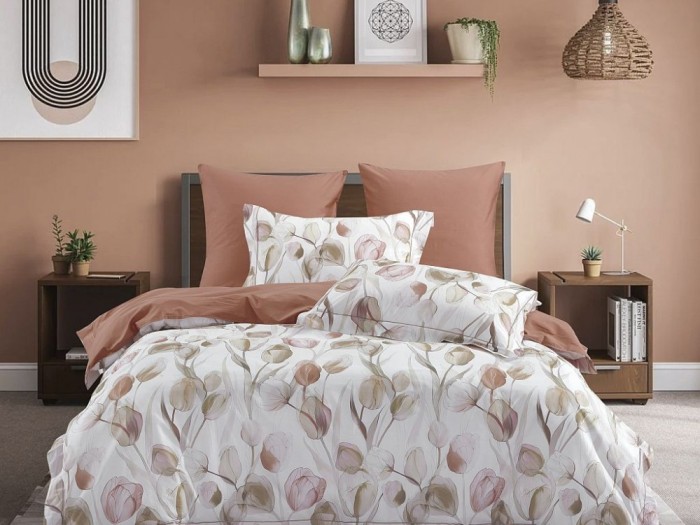 Комплект постельного белья Евро, сатин с лазерной печатью 2346-6