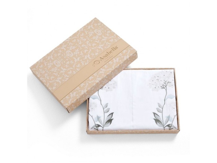 Комплект постельного белья Евро, египетский хлопок Premium с вышивкой 2260-6