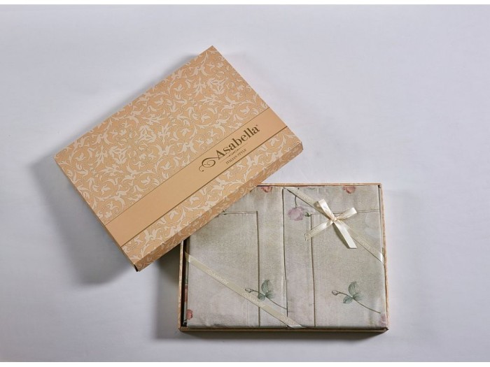 Комплект постельного белья семейный, египетский хлопок Premium 2365-7 