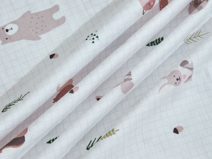 Комплект постельного белья 1,5-спальный, печатный сатин 2174-4XS