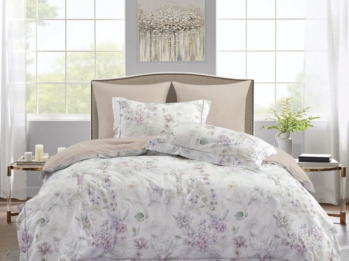 Комплект постельного белья Евро, сатин с лазерной печатью 2349-6