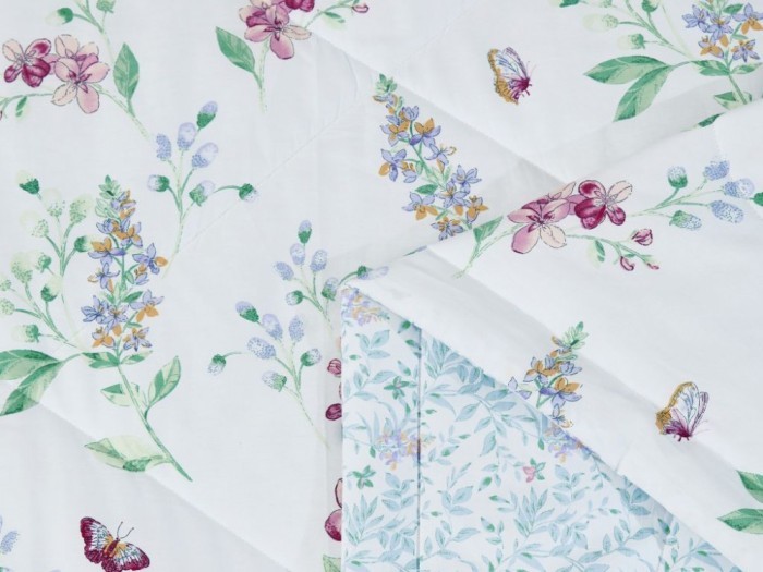 Комплект с летним одеялом семейный из печатного сатина 160х220 см, 1617-2OSP