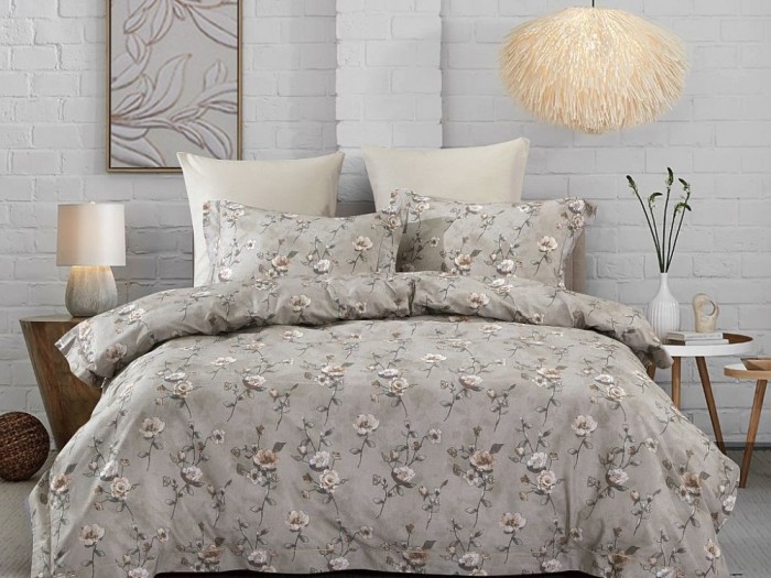 Комплект постельного белья Евро, сатин с лазерной печатью 2350-6