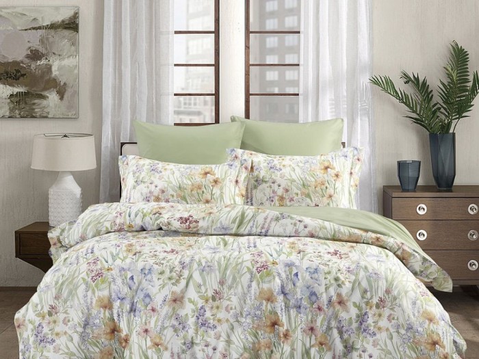 Комплект постельного белья Евро, сатин с лазерной печатью 2351-6 