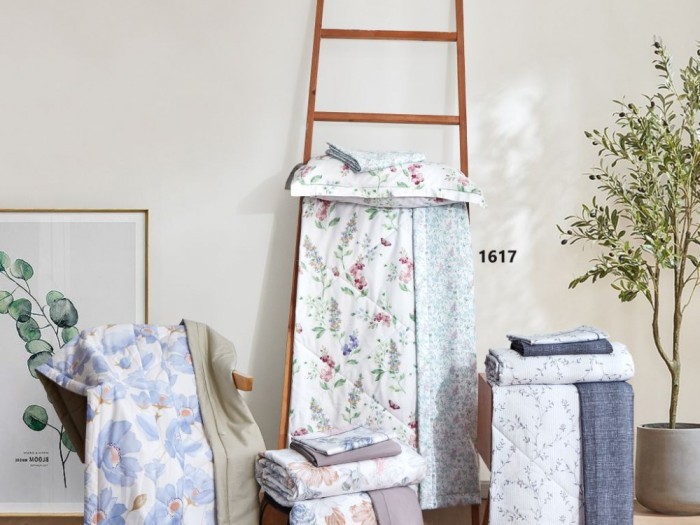 Комплект с ЛЕТНИМ одеялом из печатного сатина 200х220 см, 2164-OMP