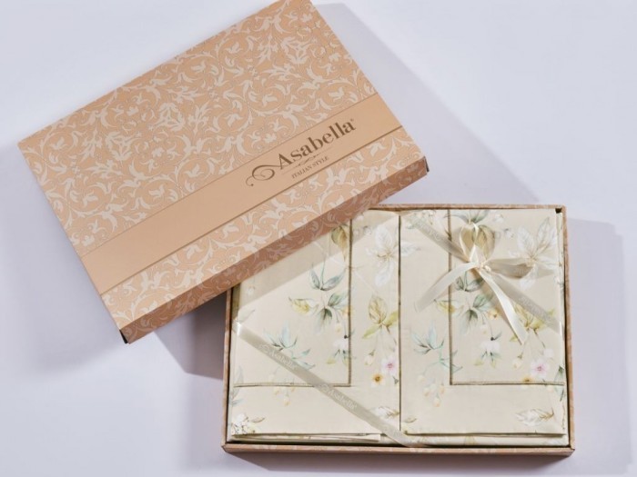 Постельное белье Asabella семейный, египетский хлопок Premium 2254-7