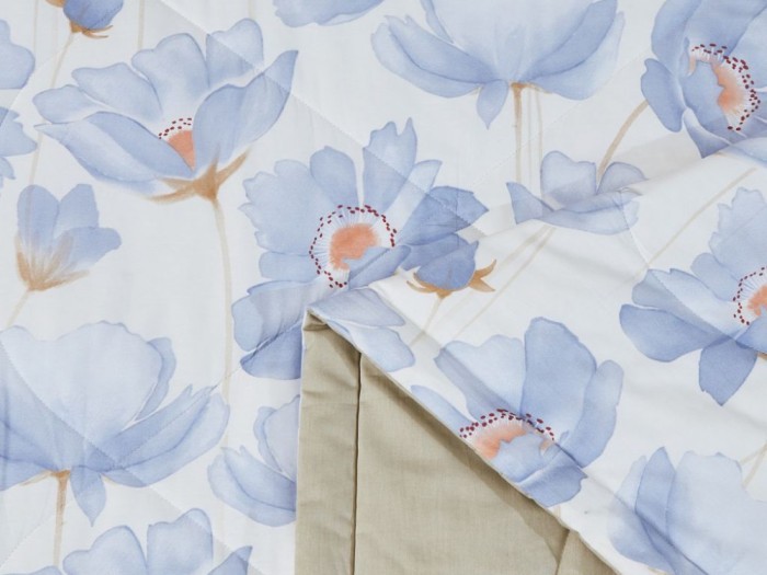 Комплект с летним одеялом семейный из печатного сатина 160х220 см, 2165-2OSP