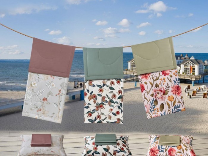 Комплект с летним одеялом полуторный из египетского хлопка 160х220 см, 1821-OSPS