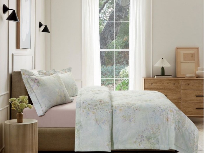 Комплект с летним одеялом одеялом из сатина с лазерной печатью 200х220 см, 2344-OMP