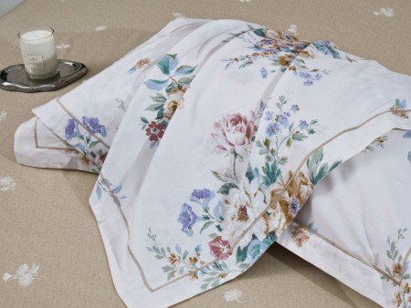 Комплект с летним одеялом семейный из печатного сатина 160х220 см, 2168-2OSP