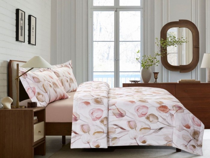 Комплект с летним одеялом из сатина с лазерной печатью 160х220 см, 2346-OSPS