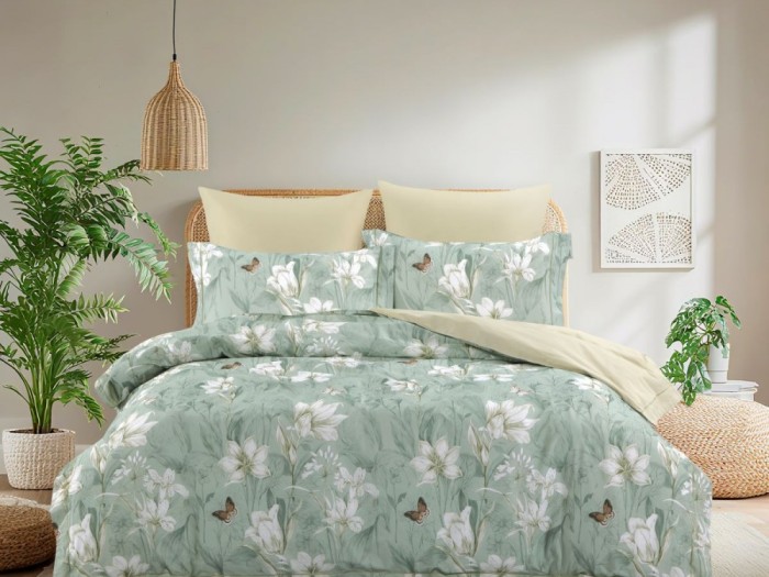 Комплект постельного белья Евро, сатин с лазерной печатью 2372-6