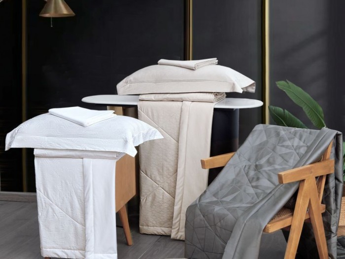 Комплект 1,5-спальный с летним одеялом из хлопкового жаккарда 160х220 см, 1645-OSPS