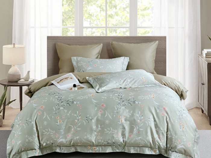 Комплект постельного белья 1,5-спальный, египетский хлопок Premium 2314-4S 