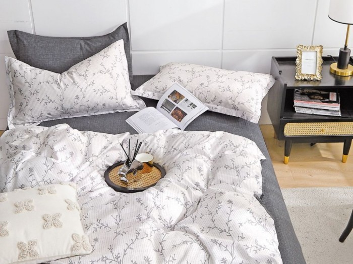 Комплект с летним одеялом полуторный из печатного сатина 160х220 см, 2173-OSPS